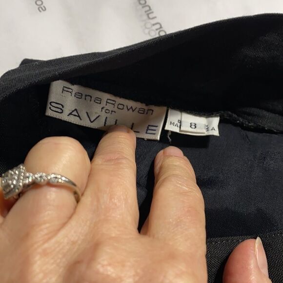 Vintage Black Pleated Pencil‎ Skirt with Pockets 8 - Picture 8 of 9